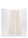 Max Mara Ivory Wide Leg Pants In Viscose Knit In Multi