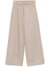 Max Mara Wide-leg Cotton Blend Trousers With Metallic Threading In Multicolor