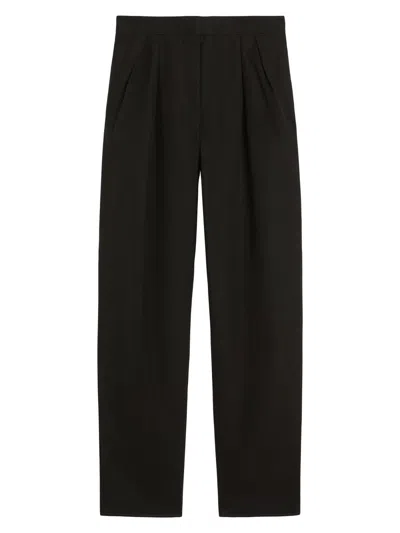 Max Mara Verbano Wool-blend Crepe Straight-leg Pants In Black
