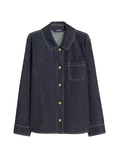 Max Mara Cotton Denim Shirt In Blue