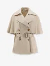 Max Mara Women Cotton Gabardine Sigfrid Cape In Neutral