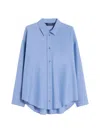 Max Mara Adele Cotton Button-up Shirt In Blue