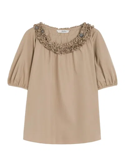 Max Mara Women's Cotton Poplin Blouse In Gray