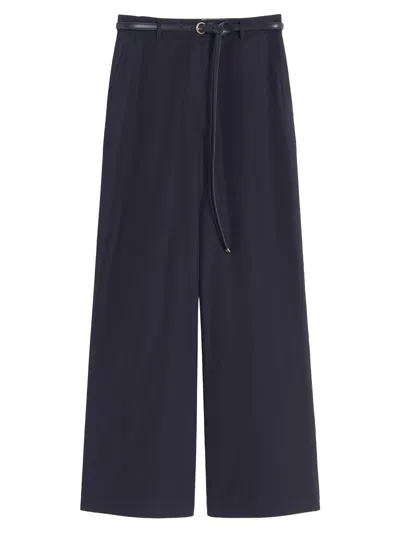 Max Mara Women's Cotton Poplin Trousers In Blue
