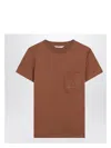 Max Mara Papaia Logo T-shirt With Pocket In Brown
