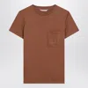 Max Mara Papaia Logo Embroidered T-shirt In Brown