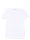 Max Mara Women 'papaia' White Crewneck T-shirt With Tonal Logo Embroidery On The Front In Cotton Wom In White