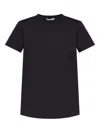 Max Mara Crew Neckline Logo Cotton T-shirt In Black