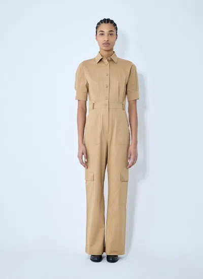Max Mara Women Cotton Tailored Jumpsuit In Brown