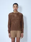 Max Mara Women Crochet Sweater In Brown