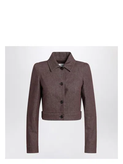MAX MARA WOMEN'S CROPPED DENIM-EFFECT JACKET
