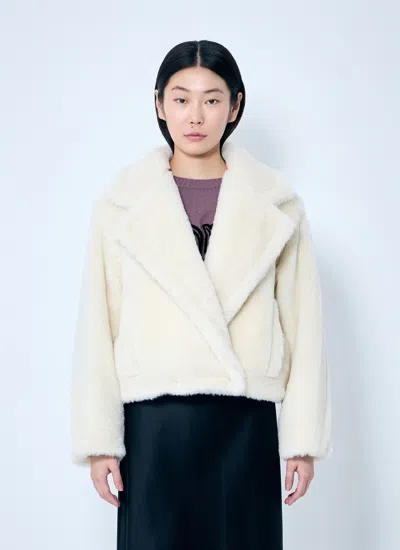 Max Mara Women Cropped Teddy Bear Icon Coat In Neutral
