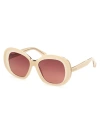 Max Mara Women's Ivory Edna Oversized Round Sunglasses In White