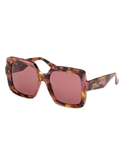 Max Mara Women's D107 56mm Square Sunglasses In Pink Havana Rose