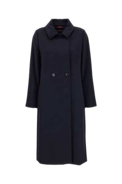 Max Mara Women Dark Blue Trench Coat