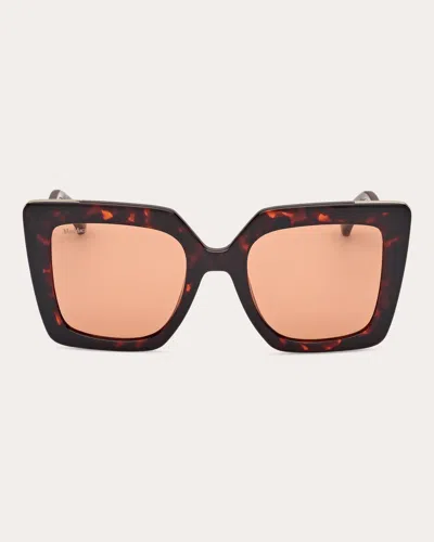 Max Mara Women's Dark Havana Design4 Cat-eye Sunglasses In Dark Havana/brown