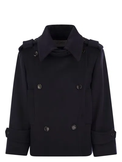 MAX MARA WOMEN'S DARK WOOL BLEND LAVENO COAT