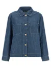 Max Mara Denim Regular Solid Shirt In Blue