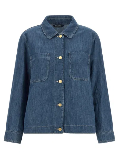 MAX MARA WOMEN DENIM REGULAR SOLID SHIRT, XL LUXURY SHIRTS FOR WOMEN DARVEYS