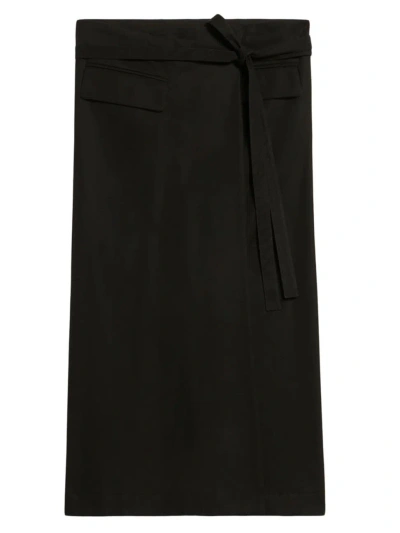 Max Mara Women's Deserto Cotton Wrap Maxi Skirt In Black