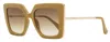 Max Mara Women's Design4 Sunglasses Mm0051 73f Matte Tan/gold 52mm In Multi
