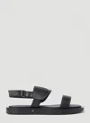 Max Mara 10mm Diana Leather Flat Sandals In Black