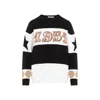 Max Mara Wool And Cashmere Sweater With Flocked 1951 Motif In Black