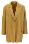 Max Mara Tailored Stitched Pocketed Vent Blazer In Cream