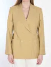 Max Mara Peak Lapels Double-breasted Blazer In Neutral