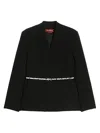 Max Mara Double-breasted Cady Jacket With Belt In Black