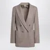 Max Mara Double-breasted Cashmere Jacket In Dove Color Women In Brown