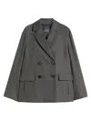 Max Mara Double-breasted Flannel Blazer In Gray