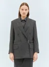 Max Mara Double-breasted Wool Blazer In Gray