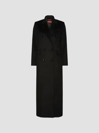 Max Mara Women's Double Breasted Wool Coat In Black