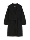 Max Mara Double-faced Wool Robe Coat In Black