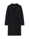 Max Mara Double-faced Wool Robe Coat In Blue