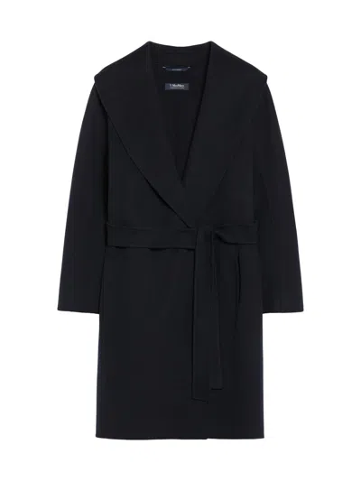 Max Mara Women's Double Faced Wool Robe Coat In Blue