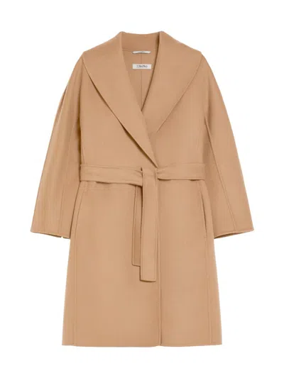 Max Mara Women's Double Faced Wool Robe Coat In Brown