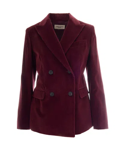 Max Mara Women's Double-breasted Corduroy Blazer In Bordeaux