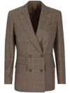 Max Mara Check-pattern Double-breasted Jacket In Multi