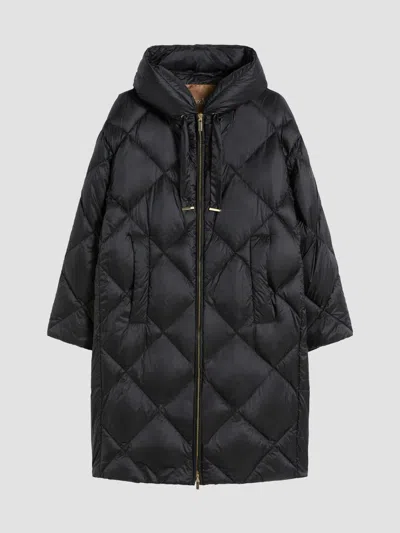 Max Mara Women's Down Jacket In Iridescent Water Repellent Fabric In Black
