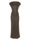 Max Mara Lurex-detail Dress In Brown