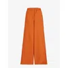 Max Mara Wide Poplin Trousers In Earth