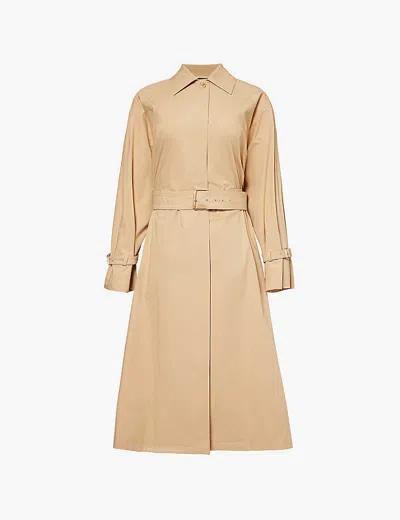 Max Mara Womens Ecru Memo Belted Relaxed-fit Stretch-cotton Trench Coat