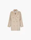 Max Mara Womens Ecru Rebus Notch-lapel Relaxed-fit Wool And Cashmere Coat