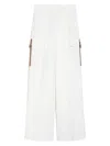 Max Mara Pantalone Edda In Cotone Stretch Bianco Donna In White