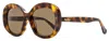 Max Mara Women's Edna Alt Fit Sunglasses Mm0087-f 52e Dark Havana 55mm In Multi