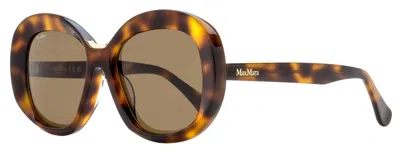 Max Mara Women's Edna Alt Fit Sunglasses Mm0087-f 52e Dark Havana 55mm In Multi