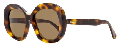 MAX MARA WOMEN'S EDNA SUNGLASSES MM0087 52E DARK HAVANA 55MM