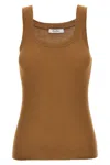 Max Mara Women Sleeveless Knitted Top In Brown